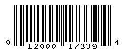 UPC barcode number 012000173394