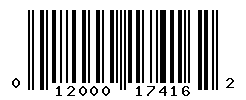 UPC barcode number 012000174162