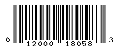 UPC barcode number 012000180583