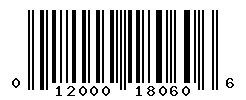 UPC barcode number 012000180606