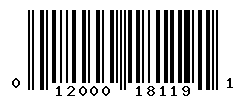 UPC barcode number 012000181191