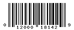UPC barcode number 012000181429