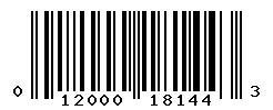 UPC barcode number 012000181443