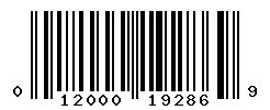 UPC barcode number 012000192869