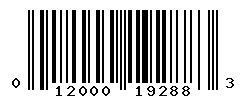 UPC barcode number 012000192883