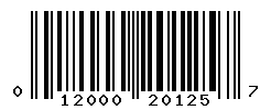 UPC barcode number 012000201257