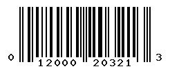 UPC barcode number 012000203213