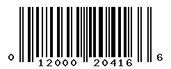 UPC barcode number 012000204166