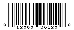 UPC barcode number 012000205200