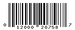 UPC barcode number 012000207587