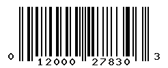 UPC barcode number 012000278303