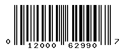 UPC barcode number 012000629907
