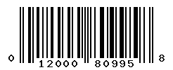 UPC barcode number 012000809958