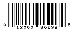 UPC barcode number 012000809965