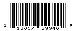 UPC barcode 012017599408