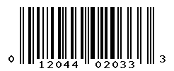 UPC barcode number 012044020333