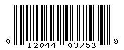 UPC barcode number 012044037539