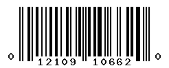 UPC barcode 012109106620