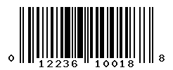 upc 012236100188 barcode image