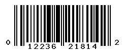 UPC barcode number 012236218142