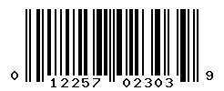 UPC barcode 012257023039