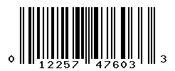 UPC barcode number 012257476033