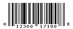 UPC barcode number 012300171908