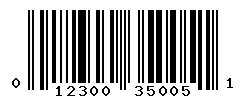 UPC barcode number 012300350051