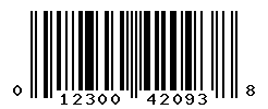 UPC barcode number 012300420938