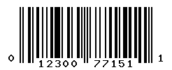 UPC barcode number 012300771511