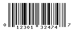 upc 012301324747 barcode image