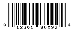 UPC barcode number 012301860924