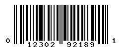 UPC barcode 012302921891