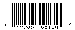 UPC barcode number 012305001569