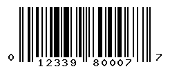 UPC barcode number 012339800077
