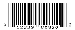 UPC barcode number 012339808202