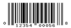 UPC barcode number 012354000568