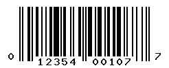 UPC barcode number 012354001077