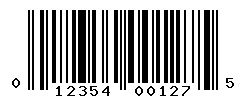 upc 012354001275 barcode image
