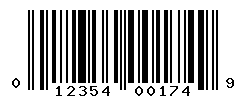 upc 012354001749 barcode image