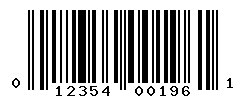 upc 012354001961 barcode image
