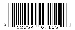 UPC barcode number 012354071551