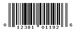 UPC barcode number 012381011926