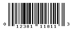 UPC barcode number 012381118113