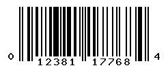 UPC barcode number 012381177684