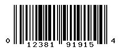 UPC barcode number 012381919154