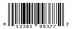 UPC barcode number 012381993772