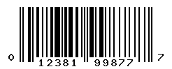 UPC barcode number 012381998777