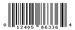 UPC barcode 012405863364