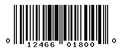 UPC barcode number 012466018000